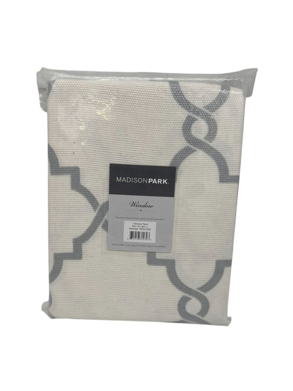 NEW Madison Park Saratoga Fretwork Print Grommet Top Window Curtain 84" Panel